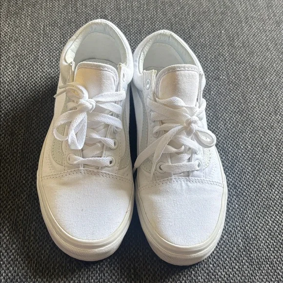 Vans White Canvas Low-Top Sneakers - Picture 3 of 10